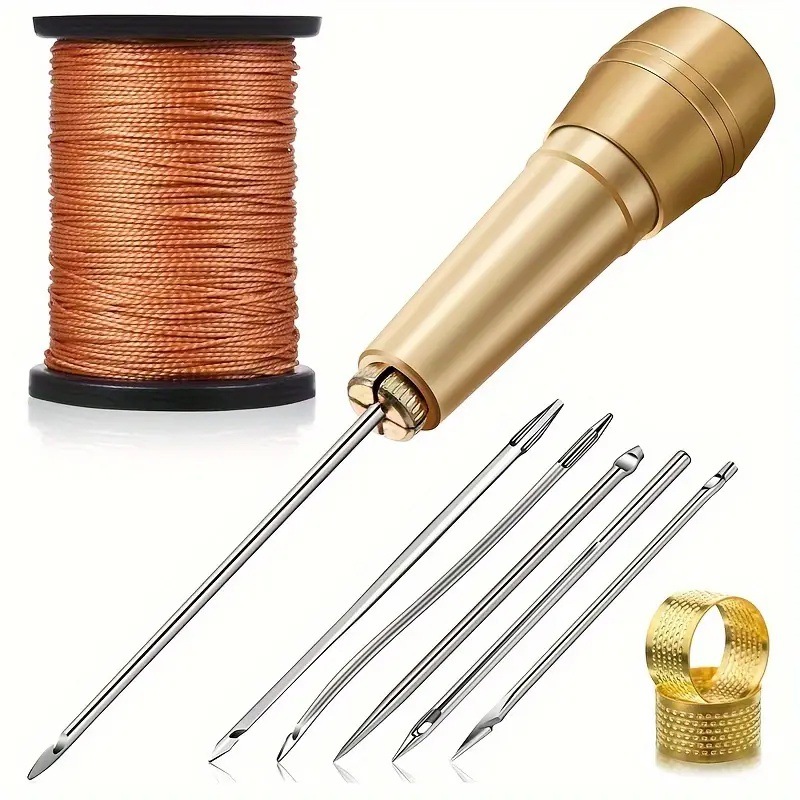Leatherwork Awl - เครื่องมือเย็บหนัง, เข็มเย็บมือสำหรับงานฝีมือหนัง DIY, เครื่องมือเจาะหนังสำหรับทำกระเป๋าสตางค์ กระเป๋า และงานฝีมือ