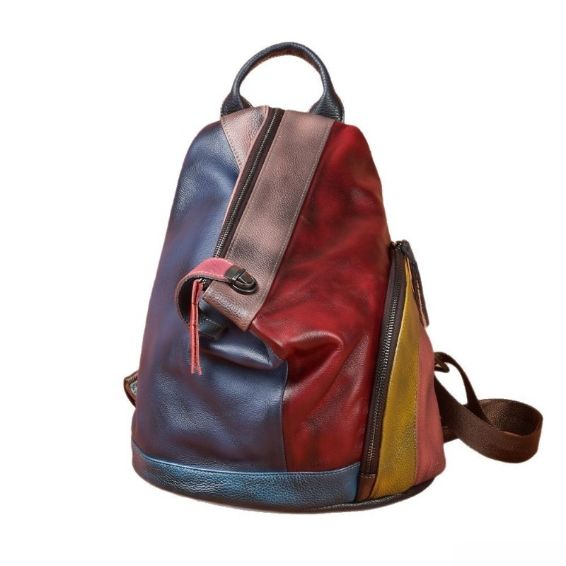 Leather Work Womens Backpack - กระเป๋าเป้ทำงานสไตล์วินเทจสุดหรูสำหรับผู้หญิง ทำด้วยมือจากหนังแท้คุณภาพสูง สายสะพายปรับได้ หรูหรา