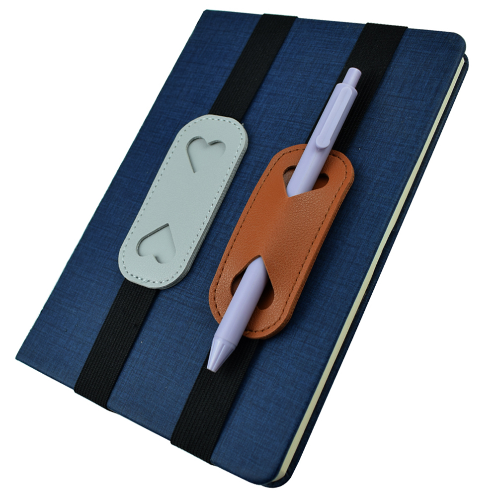 Leather Work Notebook - สายรัดหนัง PU ยืดหยุ่นสำหรับใส่ปากกา ใช้กับปกสมุดโน้ต สมุดบันทึก และอุปกรณ์เสริมหนังสือ