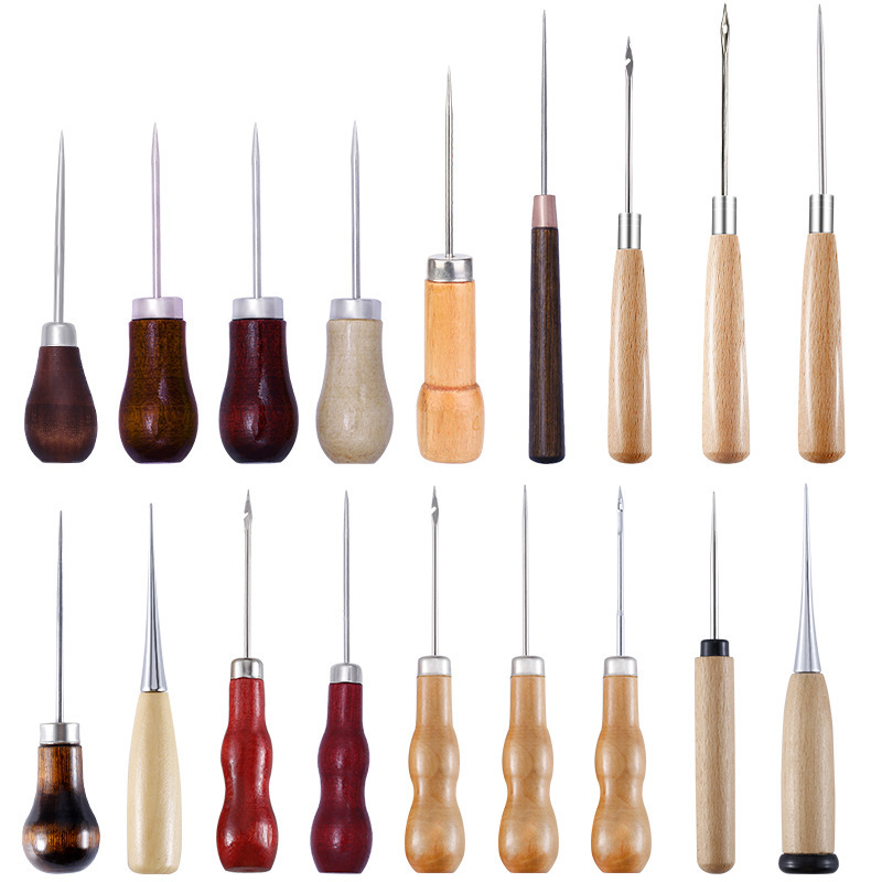 Leatherwork Awl - หนัง Awl ไม้ Handle Awls เย็บ