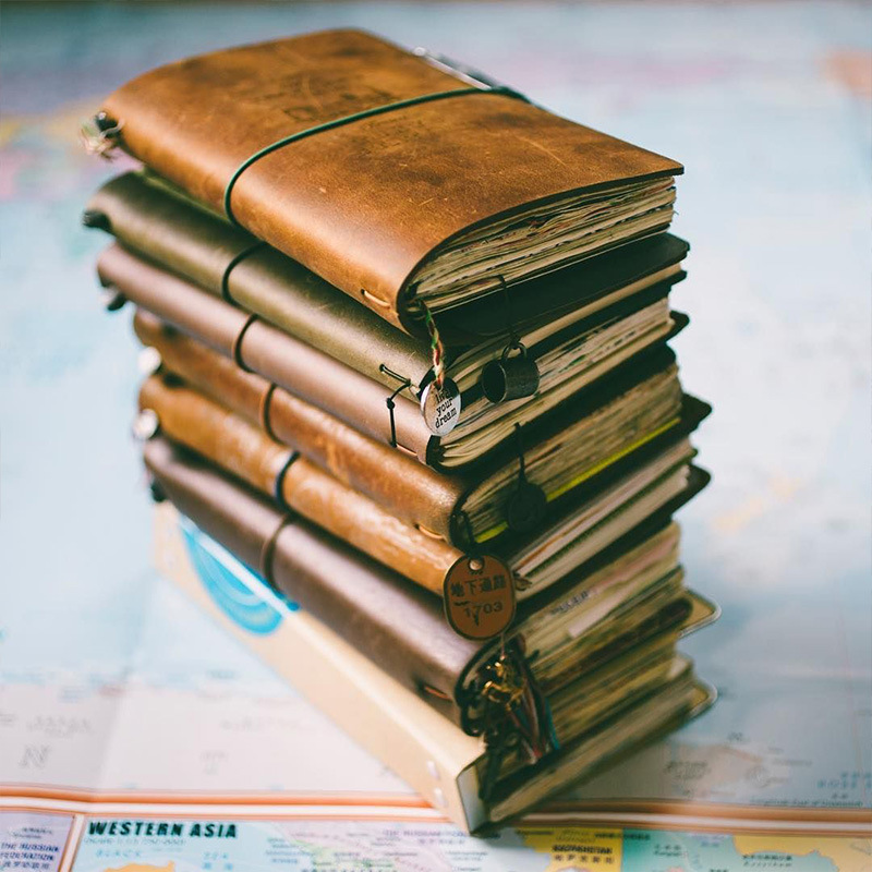 Leather Work Notebook - Defective Retro ปกหนังโน้ตบุ๊คแบบพกพาสมุดบันทึกการเดินทางสไตล์ญี่ปุ่นทำด้วยมือ DIY ของขวัญธุรกิจ Memo