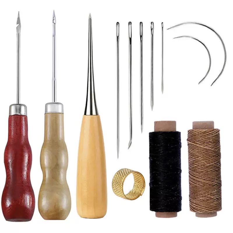 Leatherwork Awl - ชุดเย็บหนัง 13 ชิ้น ชุดซ่อมกระเป๋าถือ รองเท้า เย็บมือ