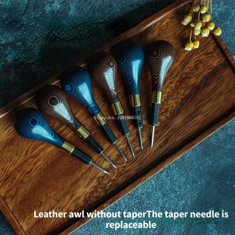 Leatherwork Awl - Awl เข็มเปลี่ยนได้หนังเครื่องมือ Olive กรวย DIY ทำหนังกระเป๋าเข็มขัดเสื้อผ้ามือเย็บหนังเครื่องมืองานศิลปะ