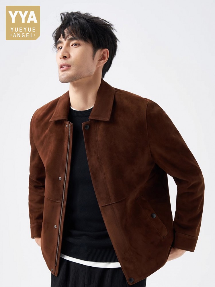 Leather Work Jacket Mens - คุณภาพสูงธรรมชาติหนังนิ่มหนังแจ็คเก็ตธุรกิจสบายๆของแท้หนัง SLIM FIT รถจักรยานยนต์ BIKER Outwear