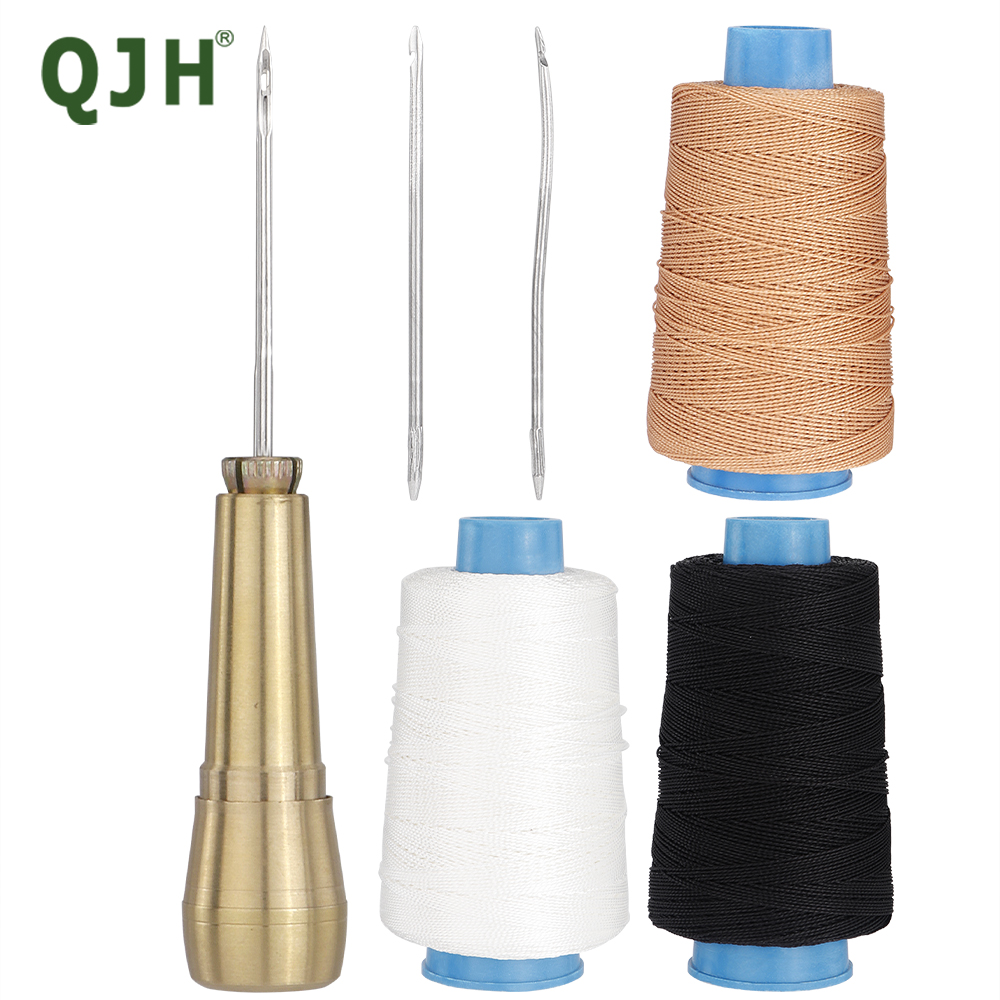 Leatherwork Awl - ผ้าใบหนังเย็บ Awl เข็มทองแดง,300 m สายไนลอนสําหรับ Handmade