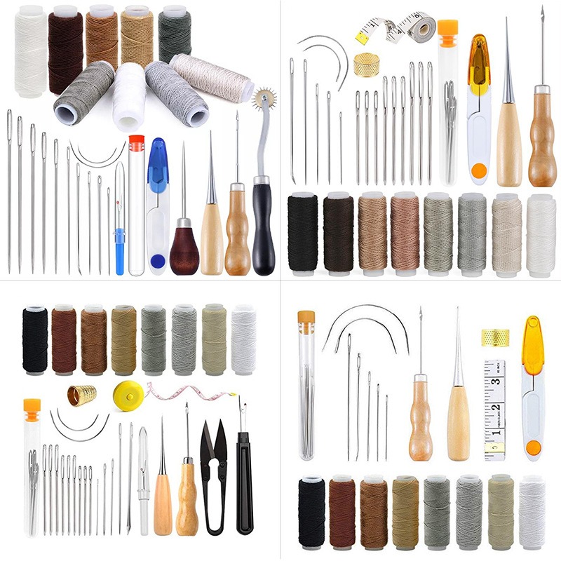 Leatherwork Hand Sewing Needles - ชุดเครื่องมืองานหนัง ชุดเย็บผ้า ด้ายเคลือบแว็กซ์ เข็มเย็บผ้ามือ เข็มเจาะร้อยด้าย ชุดเครื่องมือทำหนัง