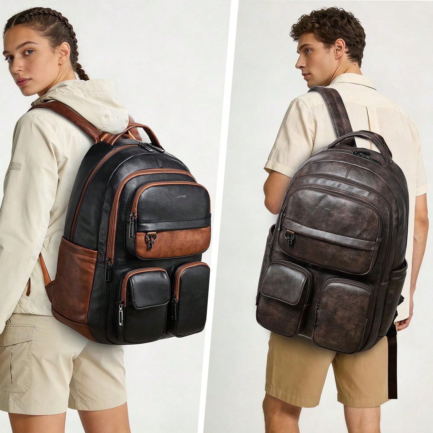 กระเป๋าเป้สะพายหลังหนังวีแกน L - Leather Work Womens Backpack บทวิจารณ์และราคา