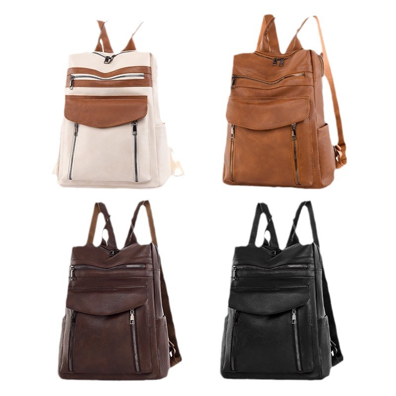 มาใหม่ล่าสุดหนังแล็ปท็อป PU กร - Leather Work Womens Backpack บทวิจารณ์และราคา