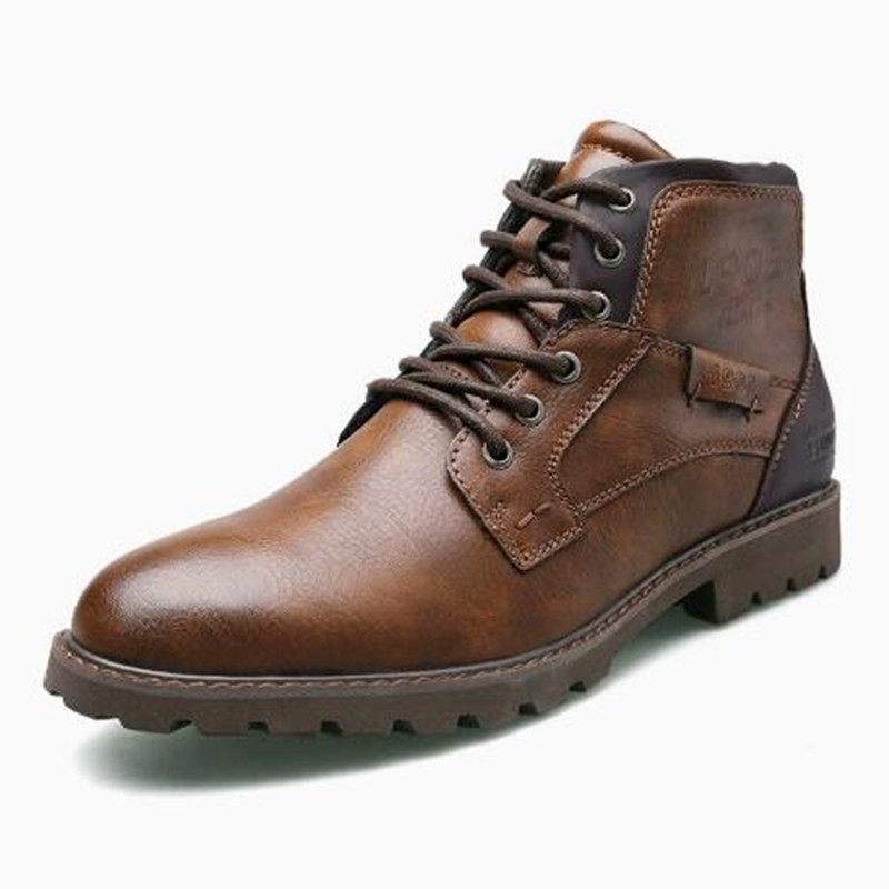 รองเท้าบูทหนังผู้ชาย รองเท้าหุ - Leather Work Fabric บทวิจารณ์และราคา