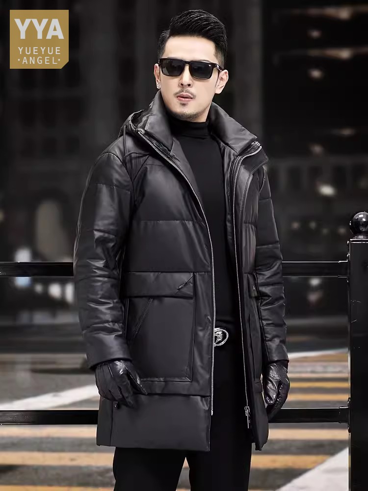 ฤดูหนาว Mens หนา WARM White Go - Leather Work Jacket Mens บทวิจารณ์และราคา