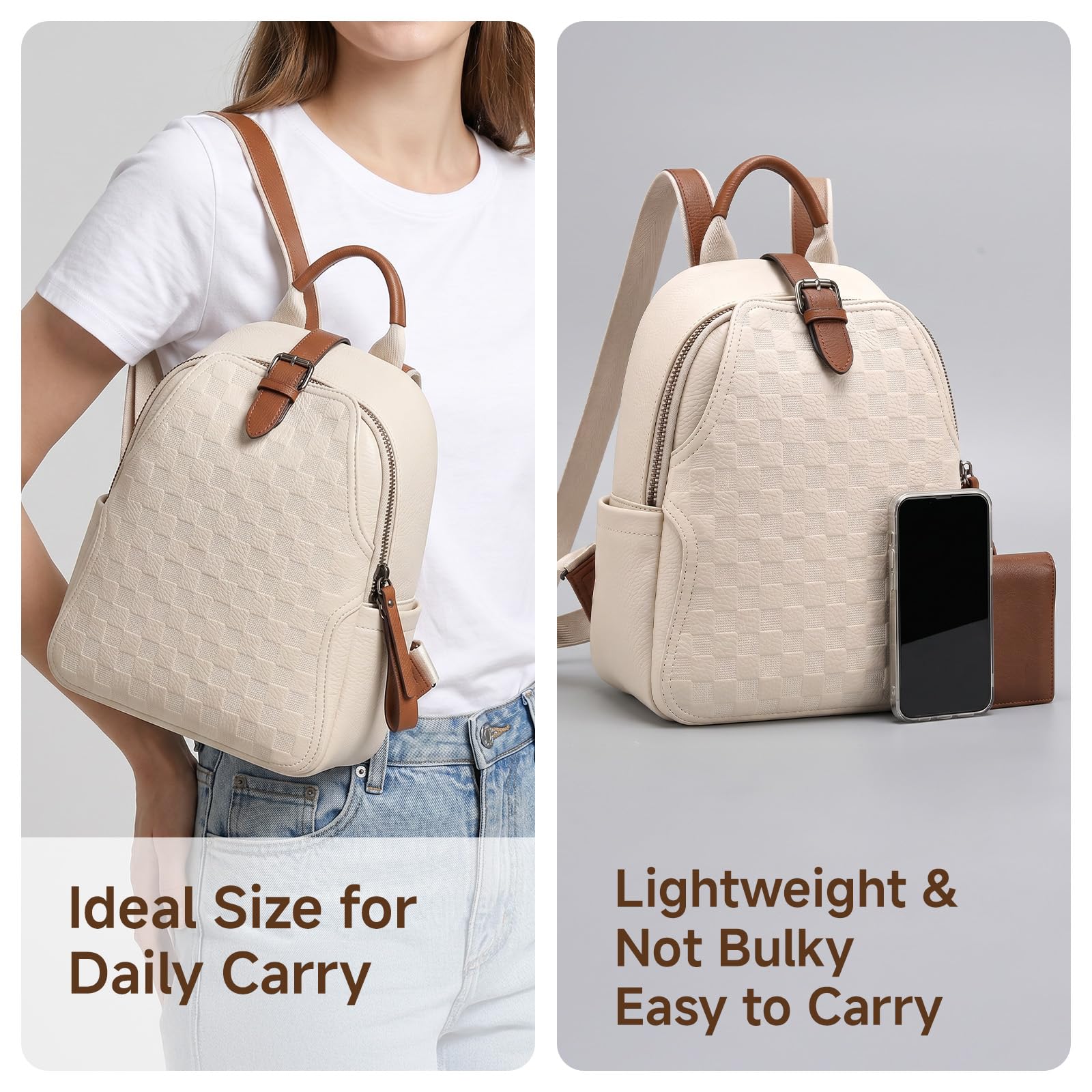 กระเป๋าเป้สะพายหลังหนัง PU ลาย - Leather Work Womens Backpack บทวิจารณ์และราคา