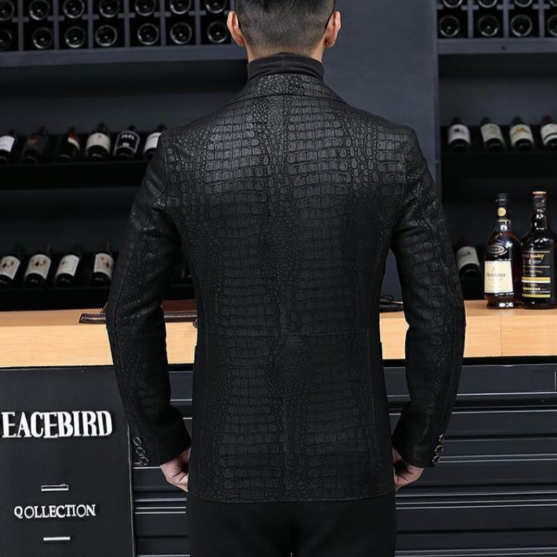 ฤดูใบไม้ร่วงผู้ชายหนังแกะหนังแ - Leather Work Jacket Mens บทวิจารณ์และราคา