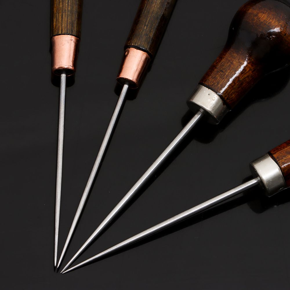 1PC เย็บ Awl ไม้ Handle Alloy  - Leatherwork Awl บทวิจารณ์และราคา