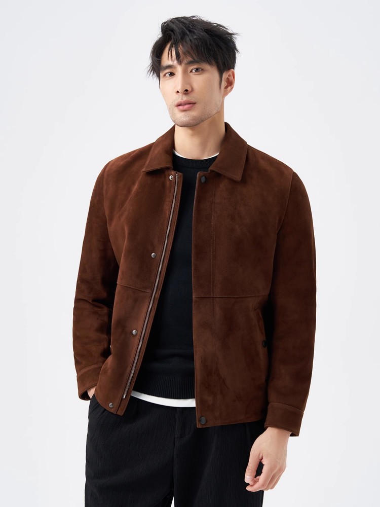 คุณภาพสูงธรรมชาติหนังนิ่มหนังแ - Leather Work Jacket Mens บทวิจารณ์และราคา