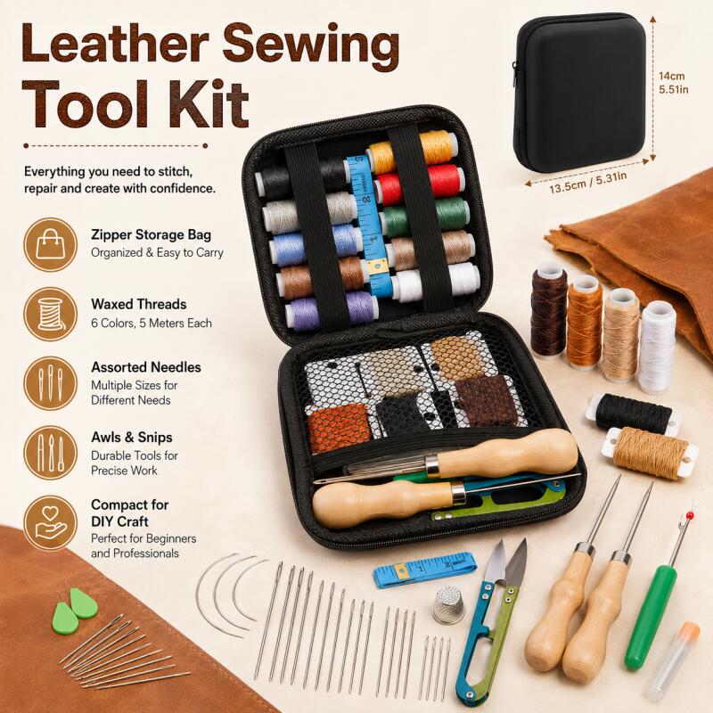ชุดเย็บหนังพร้อมด้ายเคลือบแว็ก - Leatherwork Hand Sewing Needles บทวิจารณ์และราคา