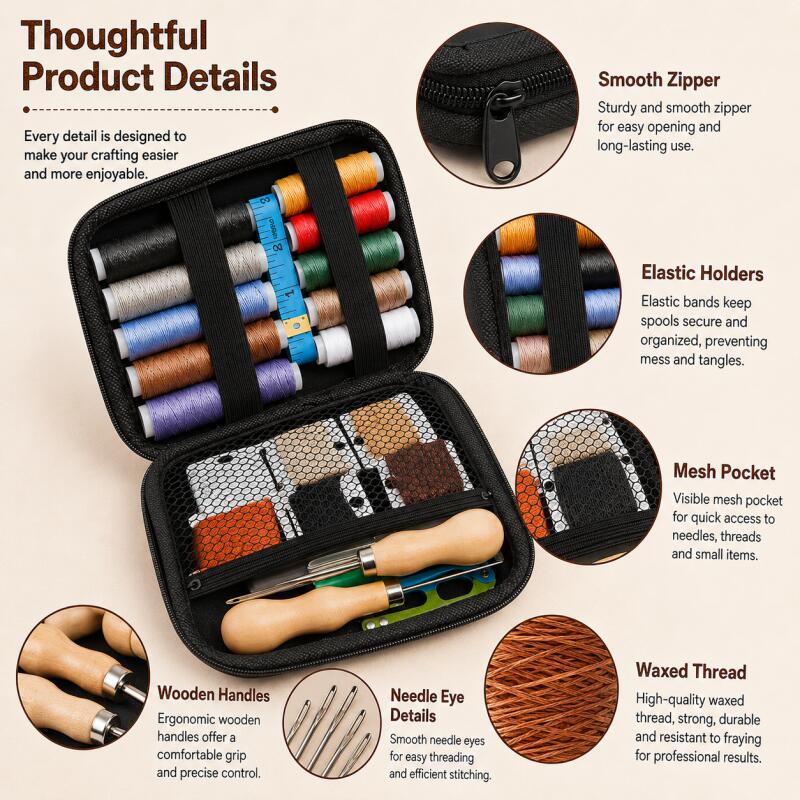 ชุดเย็บหนังพร้อมด้ายเคลือบแว็ก - Leatherwork Hand Sewing Needles บทวิจารณ์และราคา