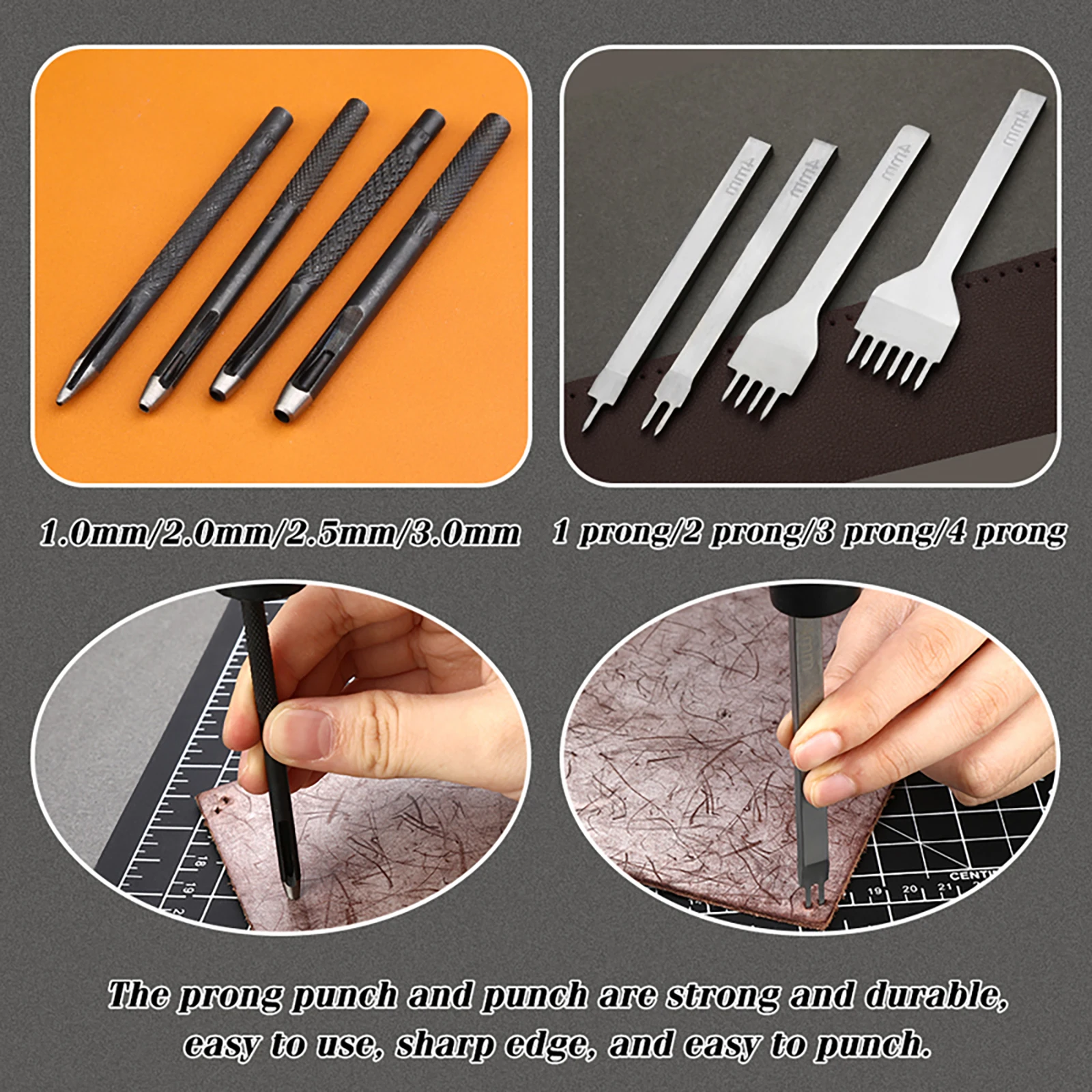 ชุดอุปกรณ์เย็บหนังสีส้ม ชุดซ่อ - Leatherwork Awl บทวิจารณ์และราคา