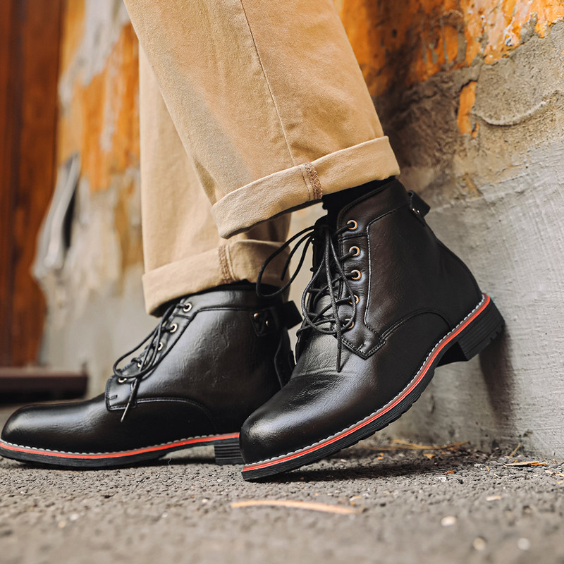 รองเท้าหนังผู้ชายสไตล์เรโทรสุด - Leather Work Fabric บทวิจารณ์และราคา