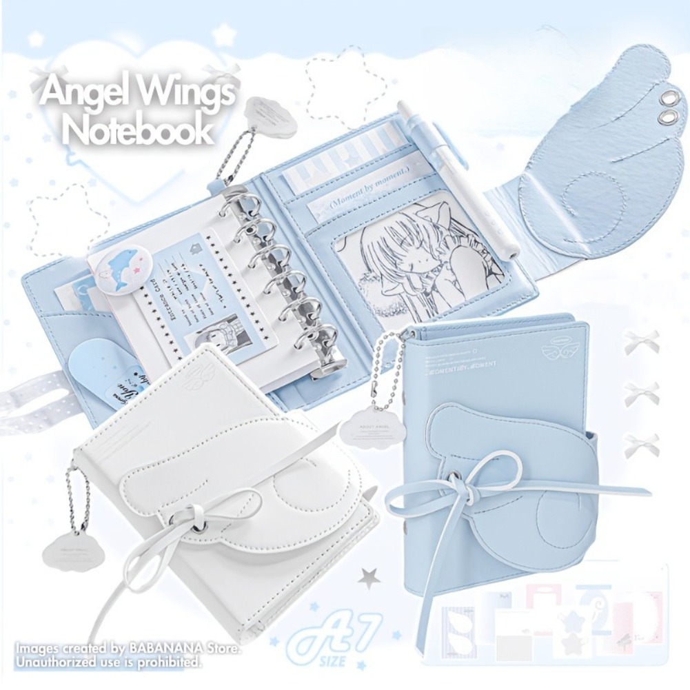 สมุดโน้ตปีกนางฟ้าน่ารัก A7 ปกห - Leather Work Notebook บทวิจารณ์และราคา