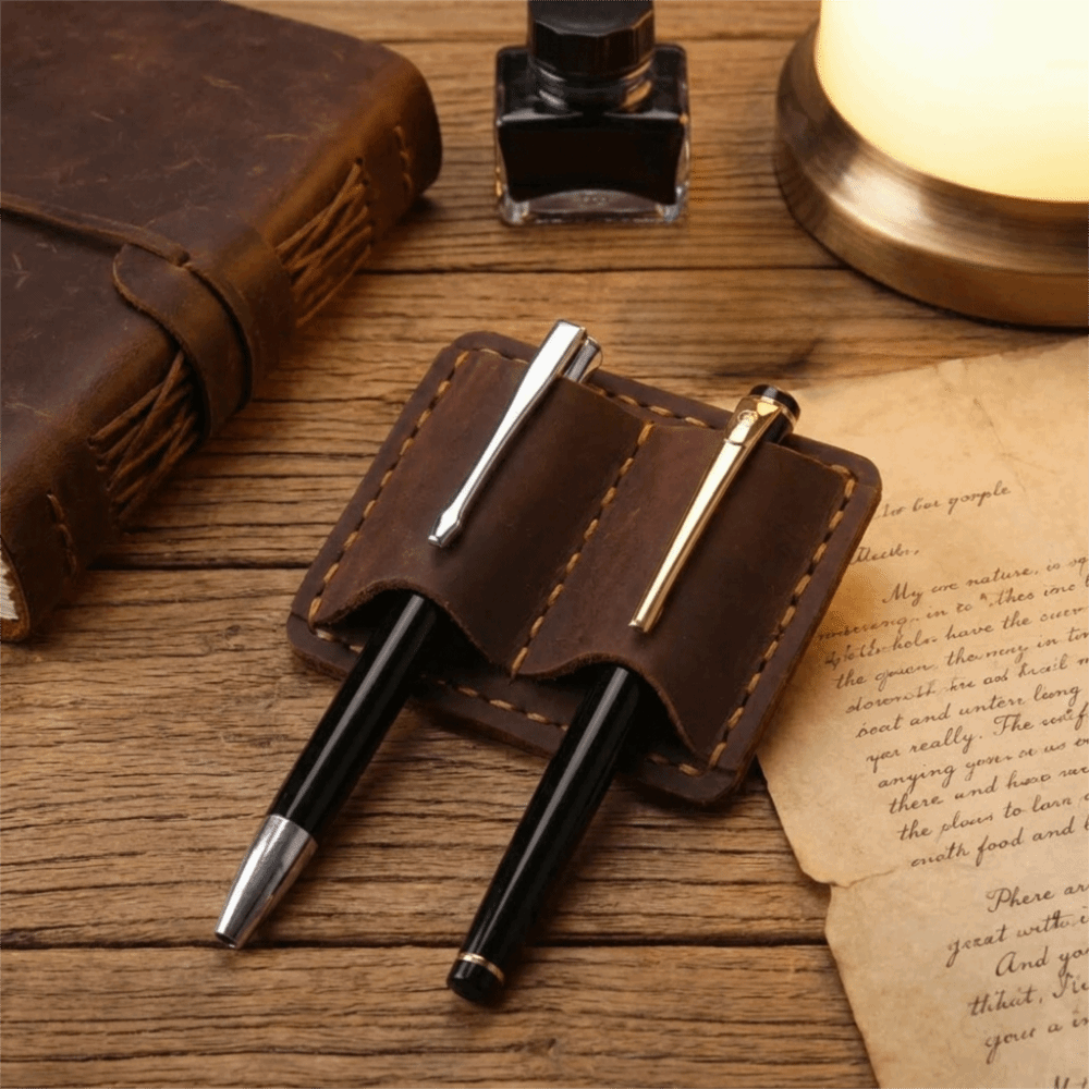 ที่ใส่ปากกาหนังวินเทจแบบคู่ ดี - Leather Work Notebook บทวิจารณ์และราคา