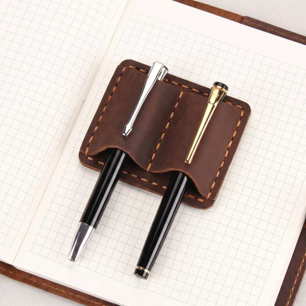 ที่ใส่ปากกาหนังวินเทจแบบคู่ ดี - Leather Work Notebook บทวิจารณ์และราคา