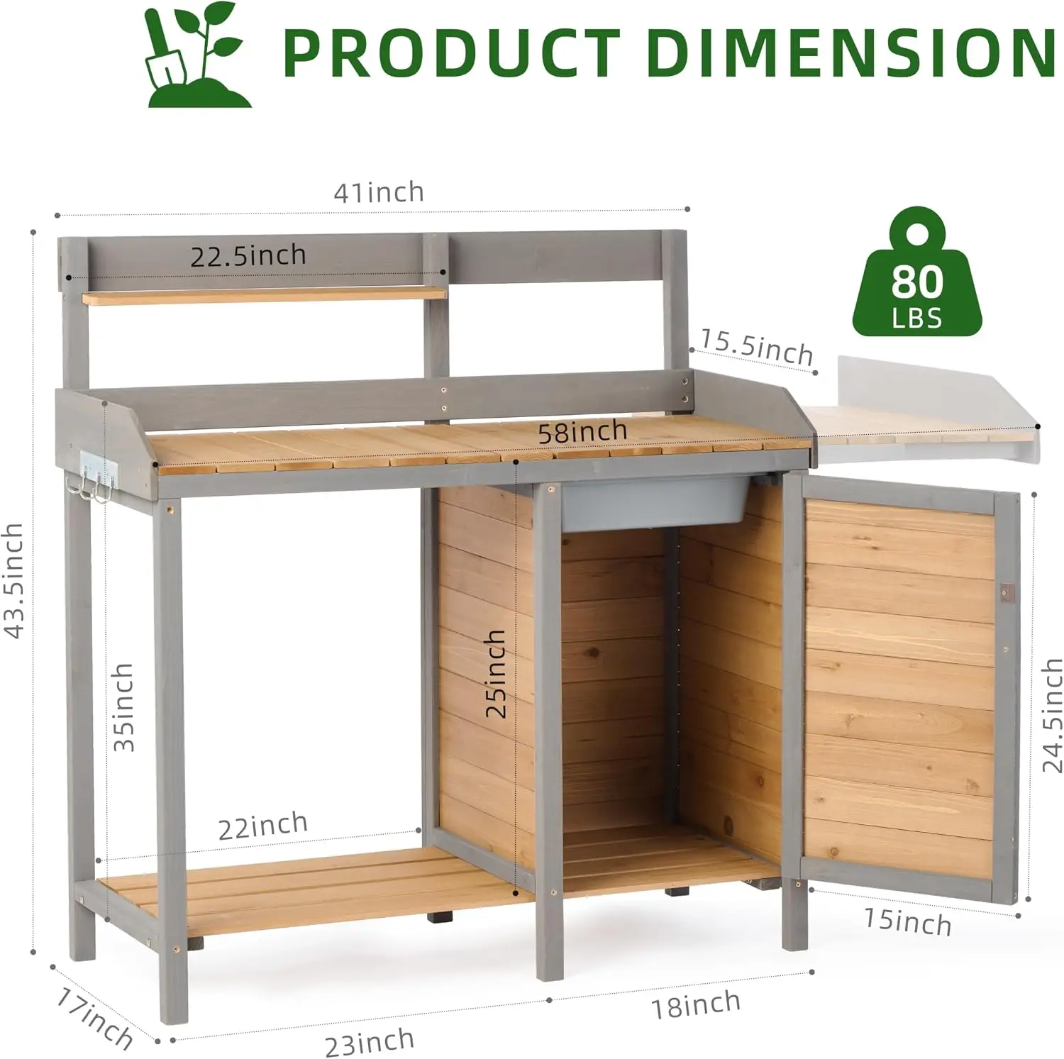 โต๊ะทำงานทำสวนไม้พร้อมอ่างล้าง - Leatherwork Bench บทวิจารณ์และราคา