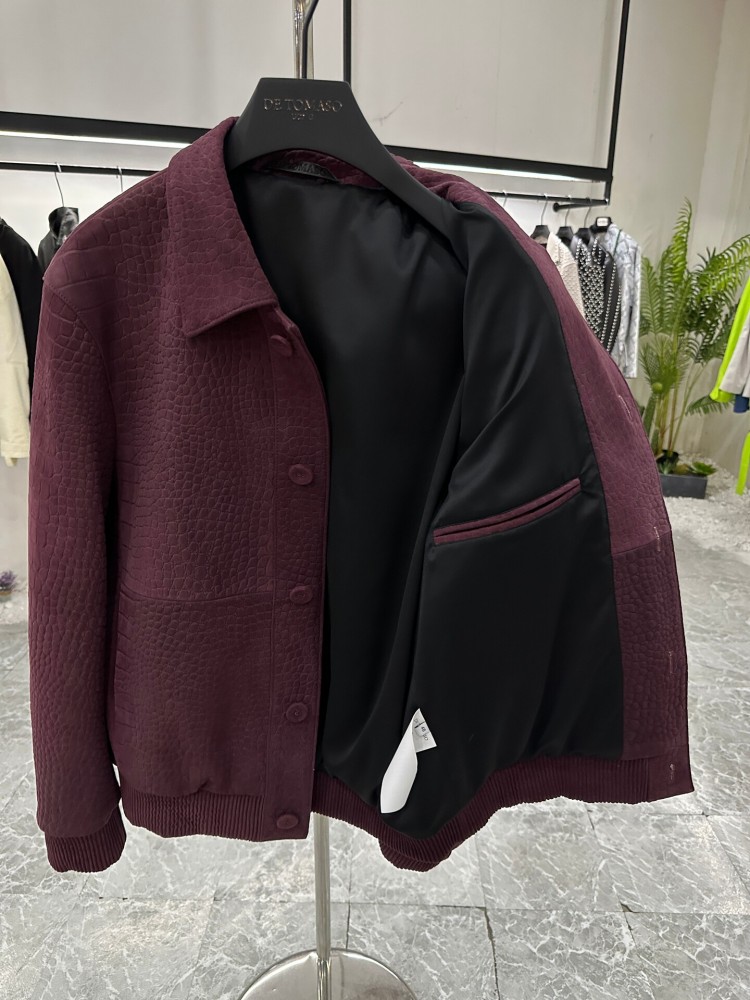 เสื้อแจ็คเก็ตหนังแกะลายจระเข้ส - Leather Work Jacket Mens บทวิจารณ์และราคา
