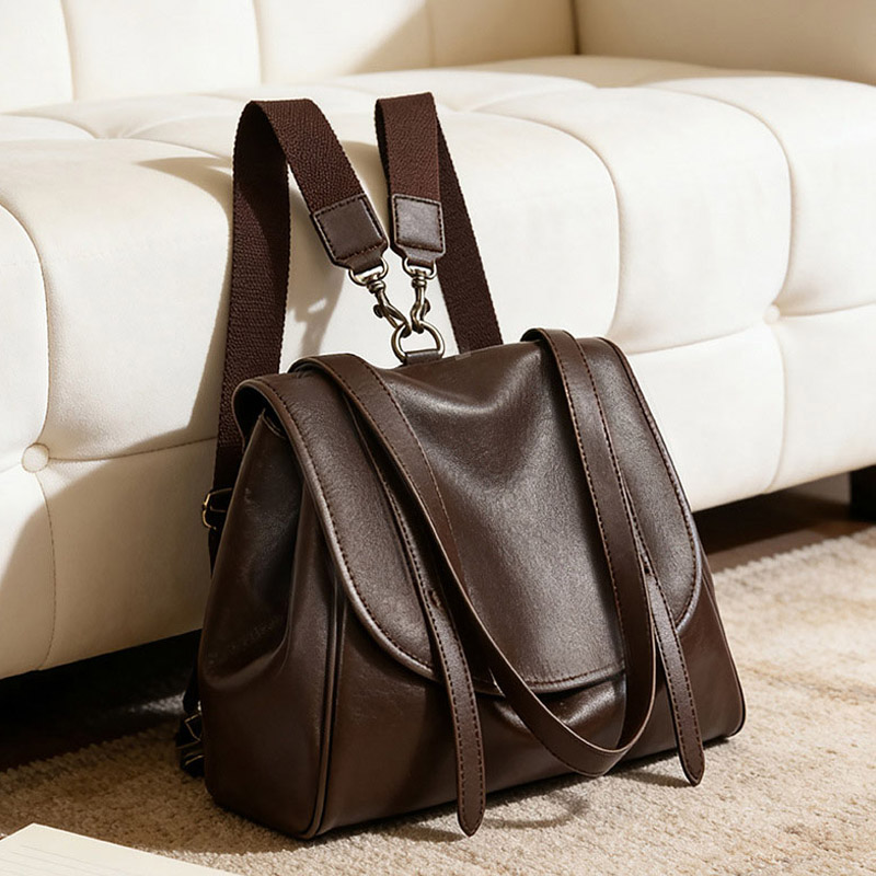 กระเป๋าเป้สะพายหลังหนังนิ่มสไต - Leather Work Womens Backpack บทวิจารณ์และราคา